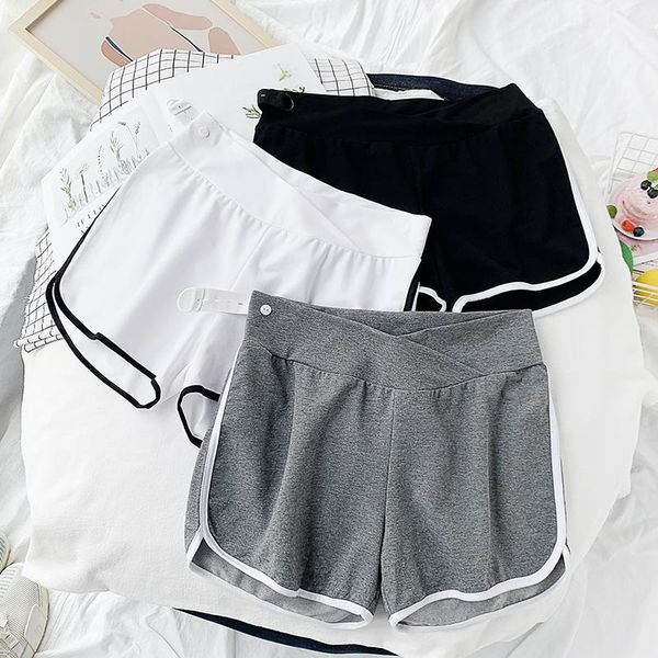 

maternity bottoms 8311# summer thin casual cotton shorts adjustable belly underpants clothes for pregnant women pregnancy sleep home, White