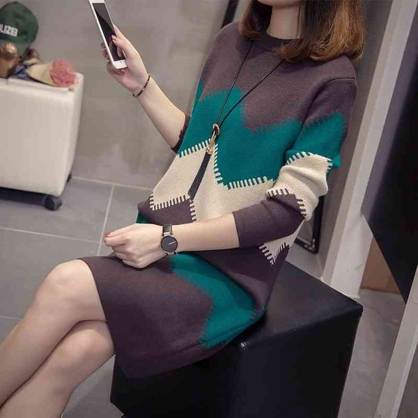 

women's sweaters women's sweater long knitted, with sleeve plus size, thick clothes for autumn and winter wj57, White;black