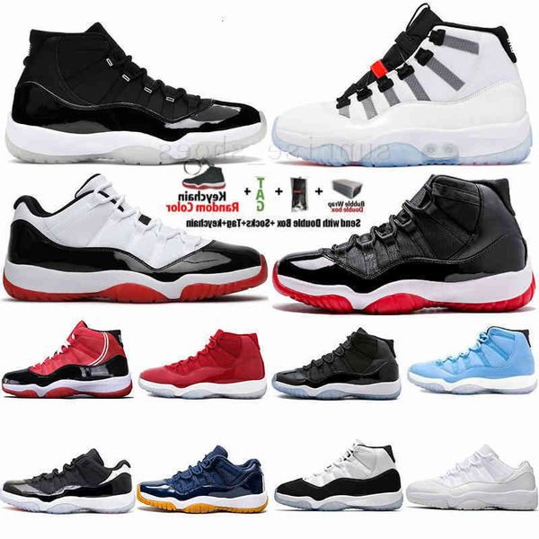 

2023 dapt 11 11s white low 45 bred 25th anniversary space jam barons gym red mens basketball shoes xi sneakers trainers with box, Black