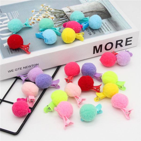 

hair accessories candygirl 24pc lovely side summer barrette cute hairpin for girls colorful ball clip kids pet headwear, Slivery;white