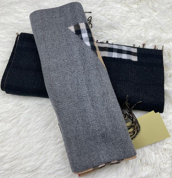 

2021 luxury men's scarf designer ladies wool silk classic selling scarfs, Blue;gray