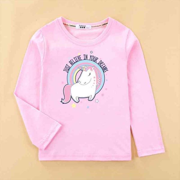 

baby girl t shirt cotton clothes cartoon unicorn childrens casual brand tee, Blue
