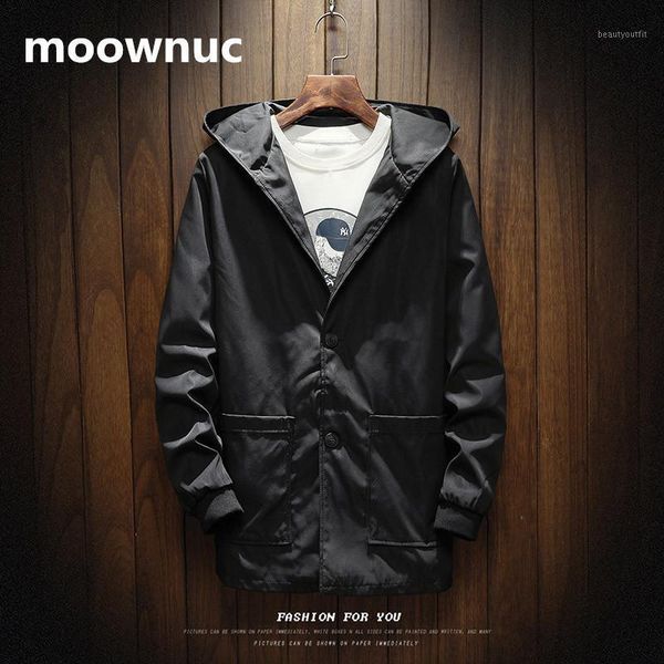 

men's trench coats brand men hooded jackets slim fit autumn coat classic windbreaker masculino 2021 plus size -5xl, Tan;black