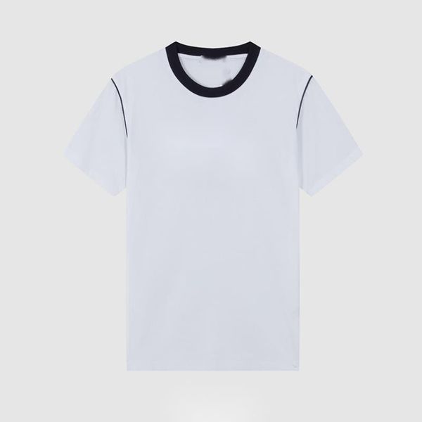 

d-2654 white short sleeve o-neck summer solid color round collar pullovers casual loose t-shirt streetwear tees