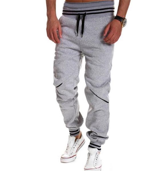 

fashion casual patchwork contrast loose sports leggings running comfortable elastic waist pants spring autumn men's, Black