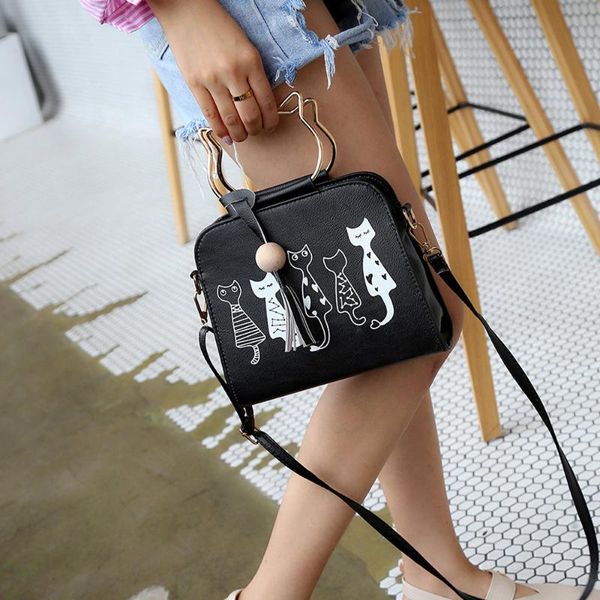 

evening bags women brand totes animal messenger handbags cat pattern crossbody ladies bag small mini bolso