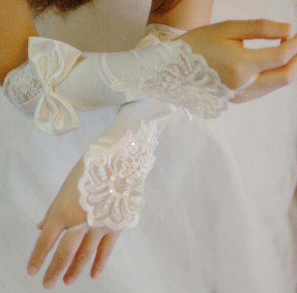 

bridal gloves white or ivory wedding short fingerless for women lace luva de noiva accessories
