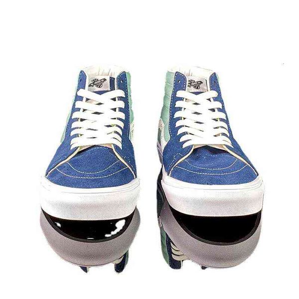 

fangqivance dark blue color matching sk8hi high canvas shoes men's and women's autumn winter leisure board student couple