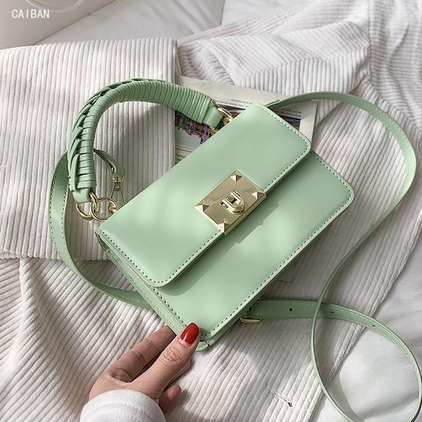 

shoulder bags woven handbag square crossbody bag 2021 fashion pu leather women's designer chain balck
