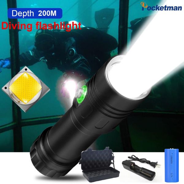 

other led lighting 200m underwater professional diving flashlights highest waterproof rating scuba light rechargeable 18650 26650 torch