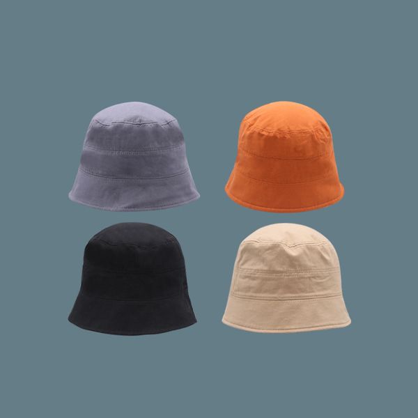 

children net red pressure line solid color bucket hat summer thin style easy to take fisherman's small basin hat sun visor