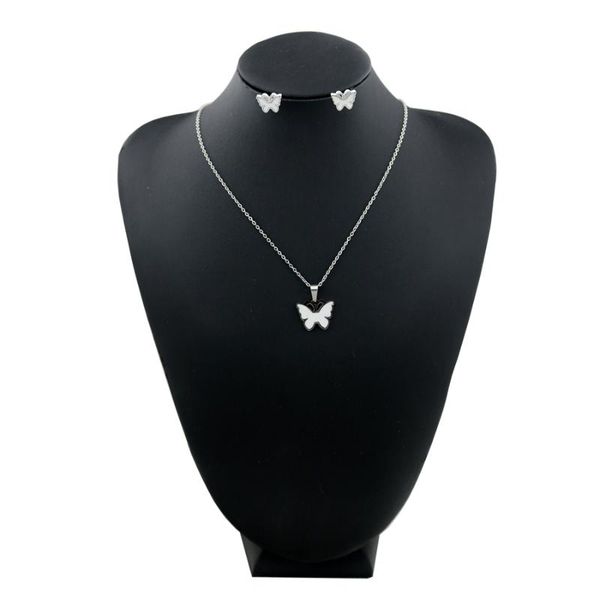

earrings & necklace gold plated high-grade butterfly earring set ins minority cool style european and american blogger personalit, Silver