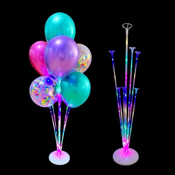 

party decoration 2pcs balloon stand kit colorful led stick holder with 3 modes glowing table for wedding
