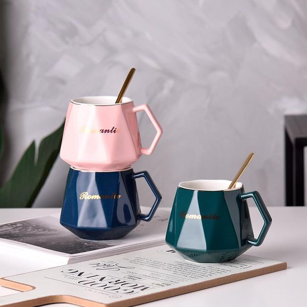 

mugs coffee cups diamond ceramic mug with hand gift marbling breakfast