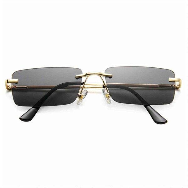 

rimless sunglasses woman vintage square rectangle sun glasses for womens men wholesale femal sunglass uv400, White;black