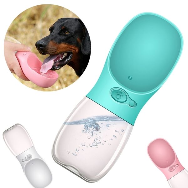 Leggero Pet Cat Dog Bottiglia d'acqua Contenitore Alimentatore Bere Ciotola Dispenser Blocco a prova di perdite Materiale per uso alimentare Prodotti per animali domestici Y200922