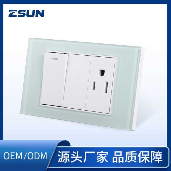 

american standard tempered glass 118 wall switch with socket
