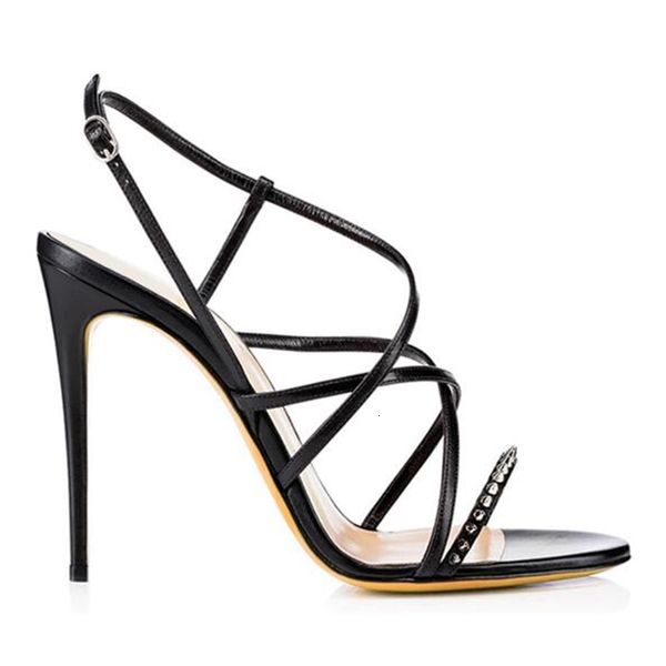 

sandals the est black rose solid color rivets woman sandals narrow buckle bands stiletto heels party shoes 2ncy