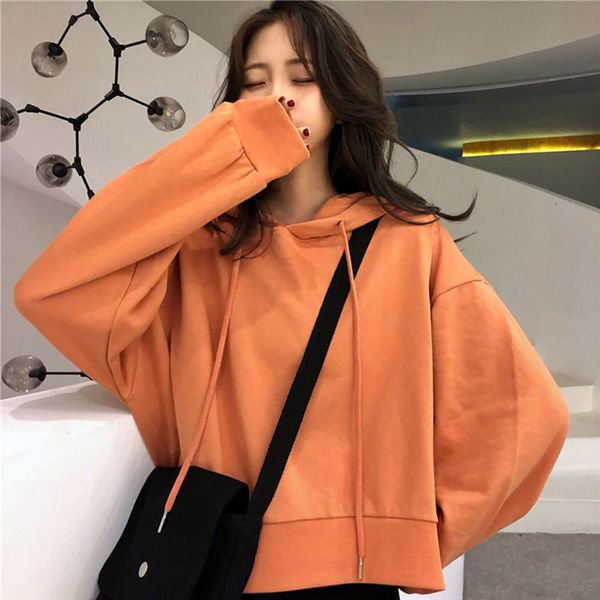 

women hoodie short hooded women's 2021 spring and autumn new korean loose student ins long sleeve thin versatile fashion qn*, Black
