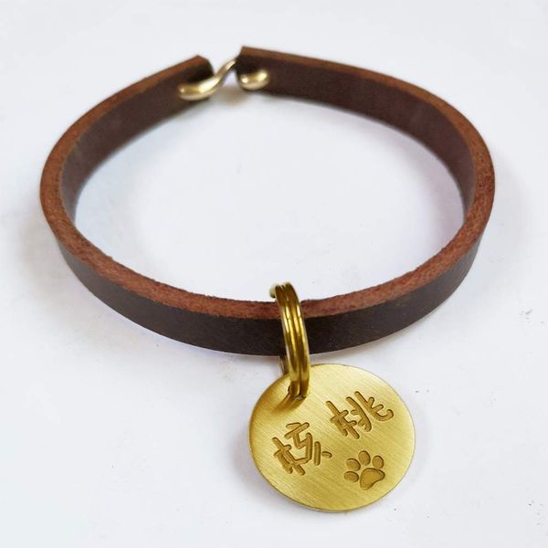 

factory brass dog tag dog collar pure copper cat pet lost proof id tag