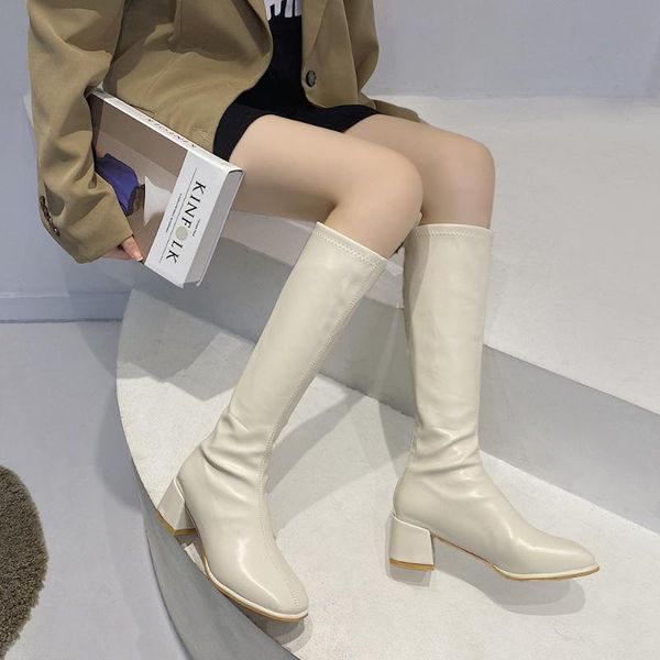 

boots women's autumn female shoes clogs platform zipper thigh high heels luxury designer boots-women round toe la, Black
