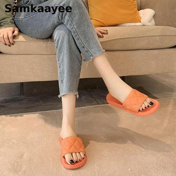 

size 36-43 womens slippers summer female home shoes mujer beach slides slip-on flats soft bottom solid bathroom zapatos y13, Black