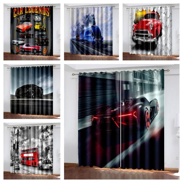 

curtain & drapes 3d printing cool city sports car design bedroom living room shade customizable set with hook accessories