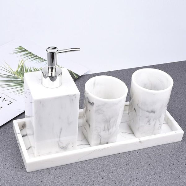 

bath accessory set 1 bathroom sink counterliquid dish soap dispenser bottle with tray cups