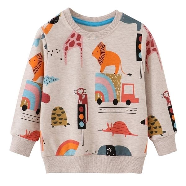 

jumping meters new arrival animals kids sweatshirts cartoon boys girls autumn winter hooded toddler long sleeve clothes sweaters 220312, Black