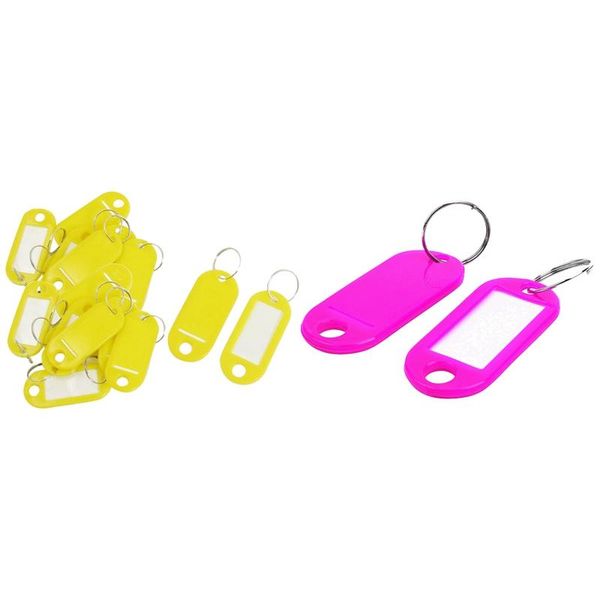 

hooks & rails 20pcs key id tags name card labels keyring keychain yellow (20pcs rose) ring