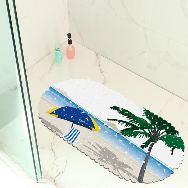 

bath mats cartoon beach landscape pattern pvc non- slip waterproof mat bathtub shower