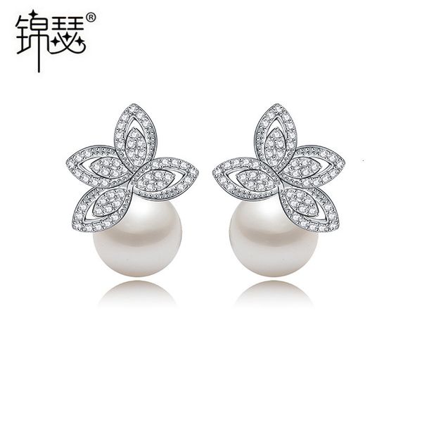 

jewelry charm stud aaa zircon stud silver needle korean fashion elegant beizhu earrings, Golden