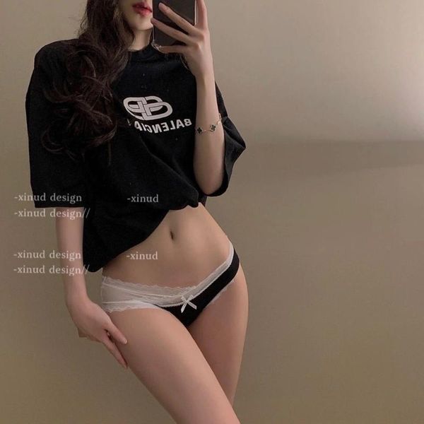 

women's panties fashion lace underwear women solid color briefs low-rise panty intimates sport underpants lingerie female intimate, Black;pink