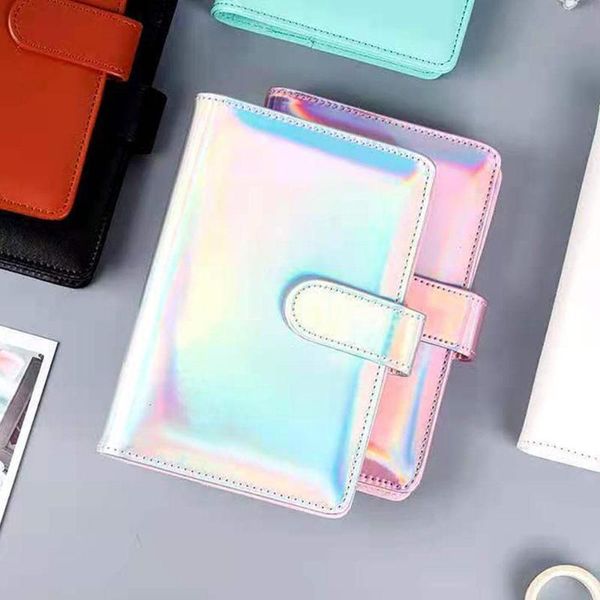 

notepads a5 a6 notebook loose-leaf pu leather cover agenda diary replaceable paper 2021 organizer notepad personal e9b3, Purple;pink