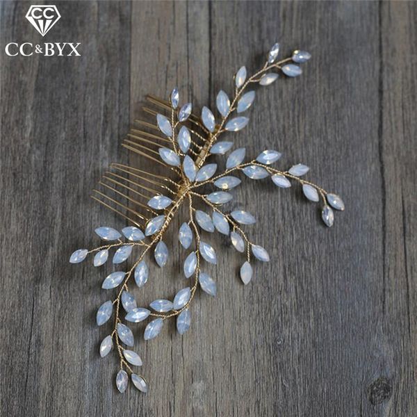 

hair clips & barrettes wedding jewelry combs hairpins crown forest style water drop crystal engagement accessories for bridal bridesmaids, Golden;silver