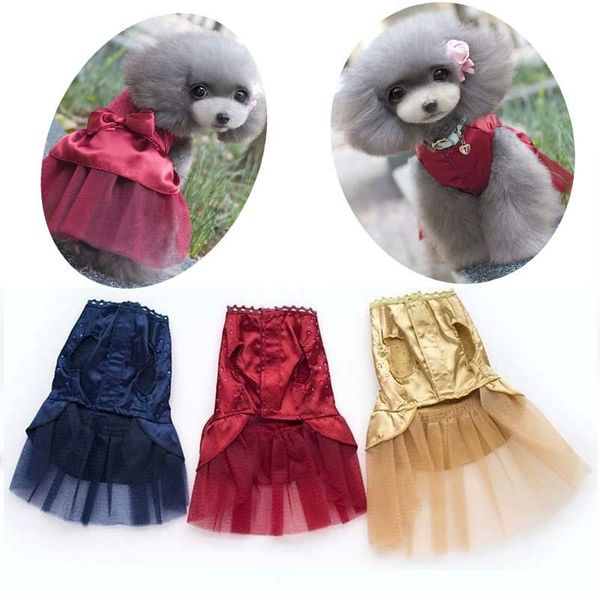 

dog apparel pet clothing spring and summer puppies clothes pomeranian teddy large, medium small dogs drill dress skirt