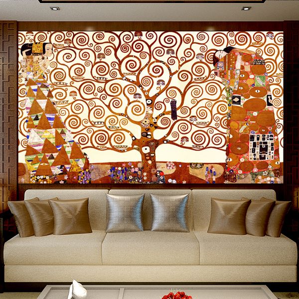 

sell gustav klimt tree of life canvas painting wall art prints posters classical abstract painting on canvas for living room