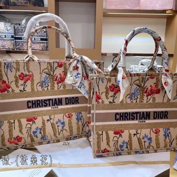 

2021 new limited hibiscus embroidery shopping bag portable women's bag zly bags