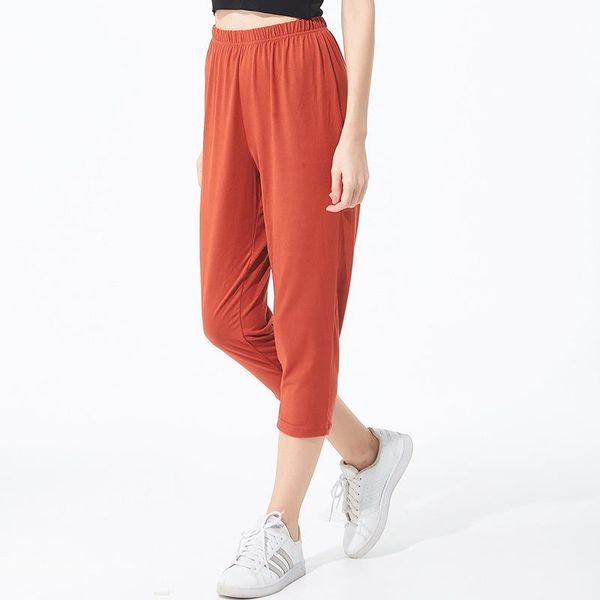 

women's pants & capris spring and summer thin plus fertilizer size cotton high elastic casual bottoming home loose, Black;white