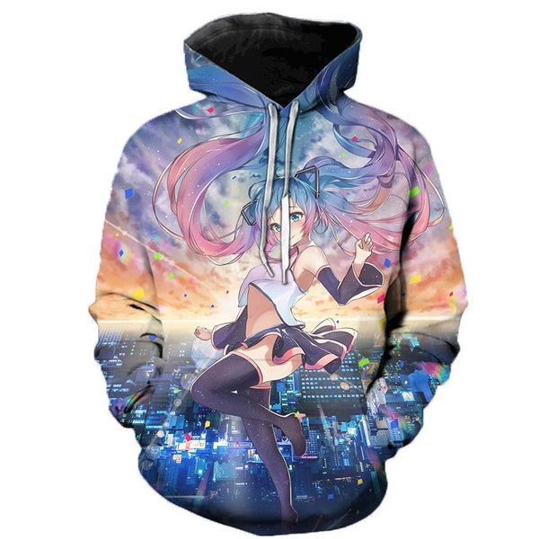 

men's hoodies & sweatshirts autumn youth fashion hoodie 3d printing animation japanese anime men and women super dalian, Black
