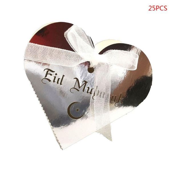 

25pcs cut hollow love heart chocolate candy box with ribbon happy eid mubarak ramadan party decoration diy gift wrap