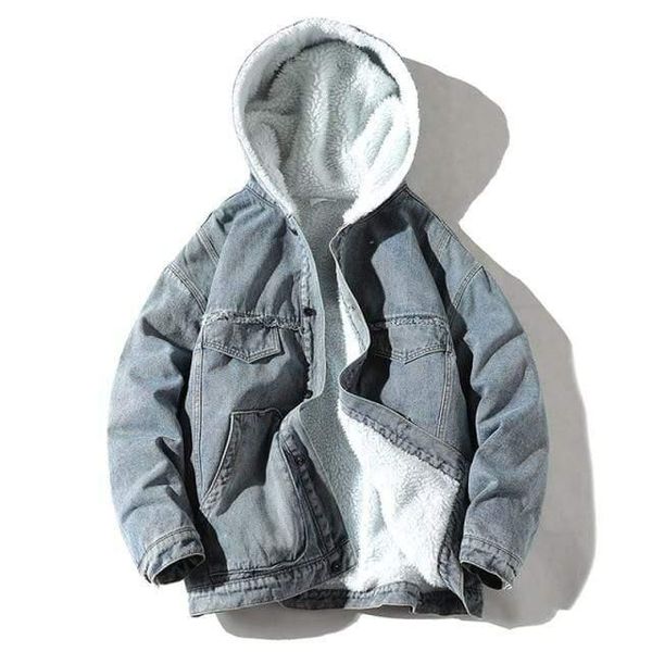 

men's jackets hooded sherpa jacket, Black;brown