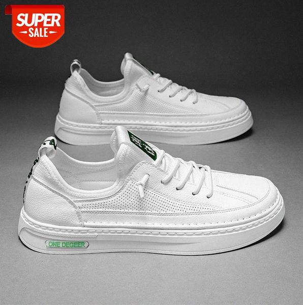 

men's white shoes breathable sneakers thin style trendy wild perforated #4k3a