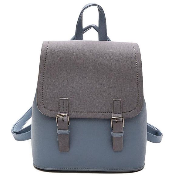 

backpack women's patchwork sleek minimalist blue