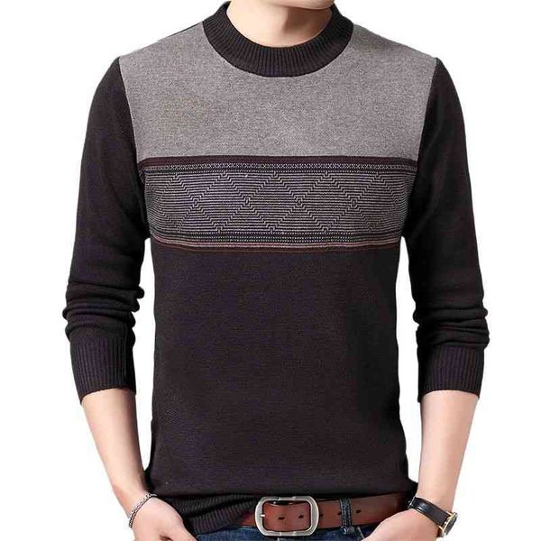 

2021 casual thick warm winter striped knitted pull sweater men wear jersey drs pullover knit mens sweaters male fashions 02113, White;black