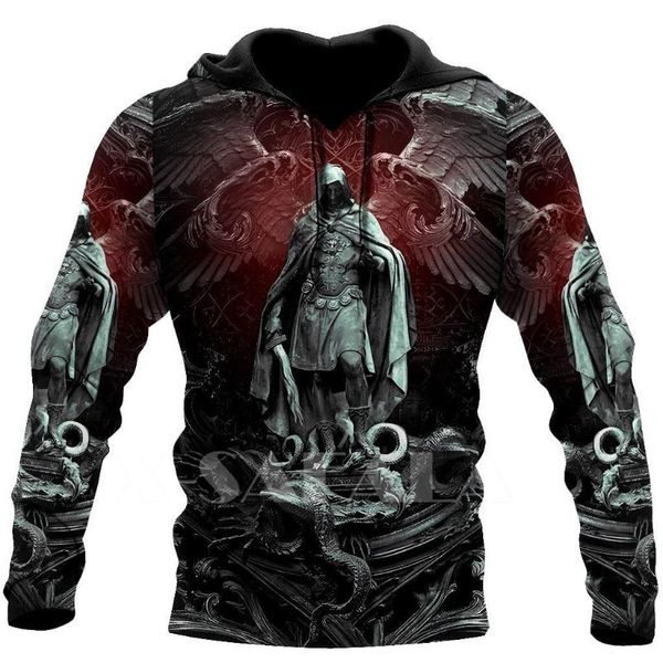 

men's hoodies & sweatshirts dragon cross tattoo art 3d print spring autumn hoodie man women harajuku outwear zipper pullover sweatshi, Black