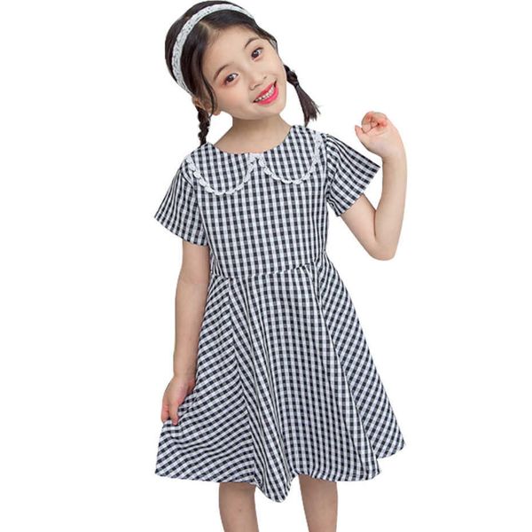 

dress girl plaid pattern for bow kid summer childrens clothing 6 8 10 12 14 210528, Red;yellow