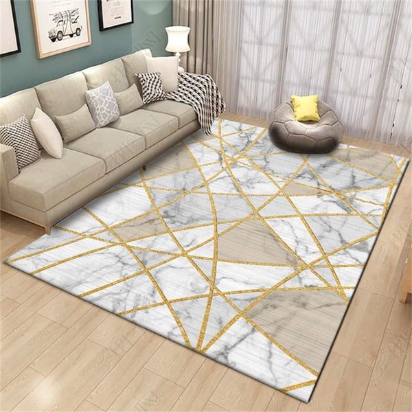 

fashion rug northern european-style white marble golden lines carpet living room bedroom bed blanket kitchen bathroom carpets