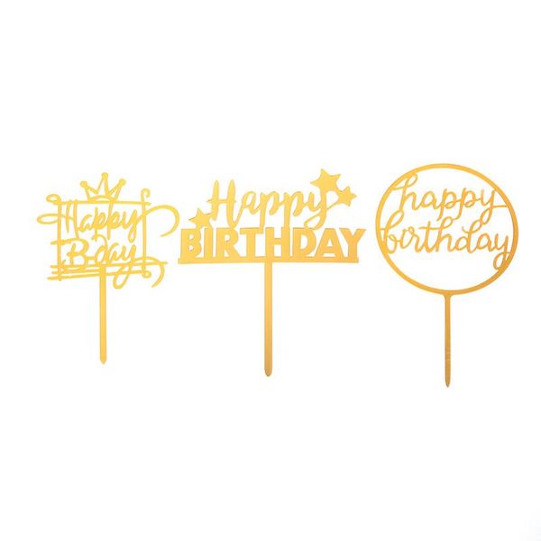 

other festive & party supplies acrylic glitter gold cake er birthday decoration