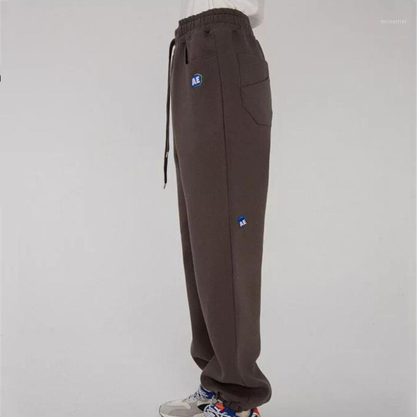 

korean hip hop drawstring adererror sweatpants men women elastic waist ader error joggers pants trousers men's, Black